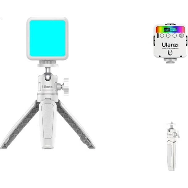 Ulanzi VL49RGB+MT-08 Белый комплект: магнитный полноцветный заполняющий свет, портативный светодиодный карманный светильник с двойной температурой для фотосъемки на беззеркальных камерах, смартфонах, портретной съемки в помещении и создания спецэффектов. - изображение 2