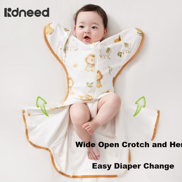 Спальный мешок Kidsneed для новорожденных хлопковый с защитой живота, 0-6 месяцев - изображение 6