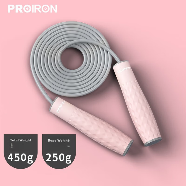 Скакалка PROIRON Puli'ai з подвійною вагою для фітнес-тренувань для дорослих, потовщена та обтяжена, рожева - зображення 10