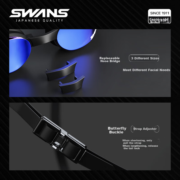 Очки для плавания зеркальные Swans SR81M-2, черные - изображение 9