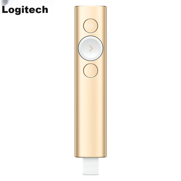 Беспроводной презентер Logitech Spotlight, указка для презентаций PPT, перелистывание страниц, увеличение и фокусировка на ЖК-экране, золотой - изображение 5
