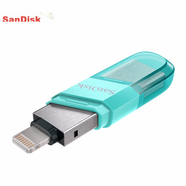 Флеш-накопичувач SanDisk 256 ГБ Lightning USB 3.0 для Apple Phone, зелений, швидкість читання 90 МБ/с, сертифікований Apple MFI, флеш-накопичувач подвійного призначення для iPhone/iPad та комп'ютера - зображення 7
