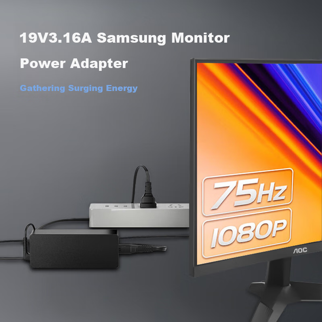 Адаптер питания Youpin для монитора Samsung, 19 В 3.16 А, универсальный, с широким штекером и сетевым кабелем - изображение 12