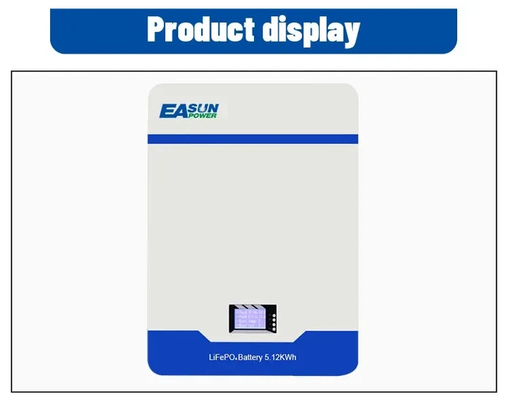 Акумулятор EASUN Powerwall 48v Lifepo4 51.2v, 6000+ циклів 485 CAN BMS - Фото 2 Акумулятор EASUN Powerwall 48v Lifepo4 51.2v, 6000+ циклів 485 CAN BMS - зображення 2