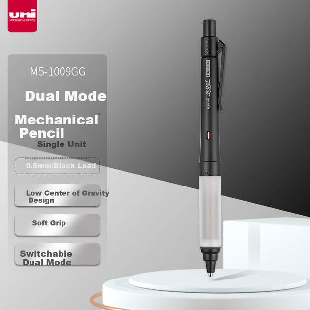 Карандаш механический Uni Mitsubishi KURUTOGA M5-1009GG 0.5 мм, черный - изображение 4