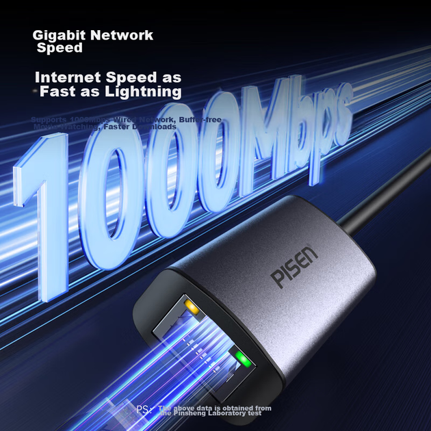 Сетевой адаптер Pisen PGM-WK04 / USB Type-C / Gigabit Ethernet - изображение 3
