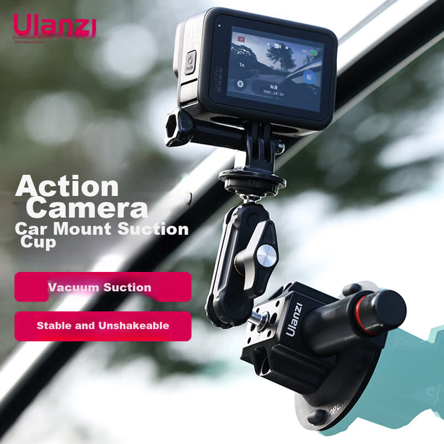 Потужне кріплення на присосці для екшн-камери Ulanzi SC-01 для Action5Pro/4/3, автомобільне кріплення для GoPro13, весільна фотозйомка автомобіля та автоматична зйомка - зображення 6