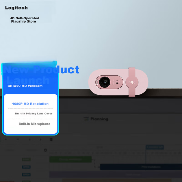 Веб-камера Logitech Brio 90 HD с микрофоном, розовая - изображение 6