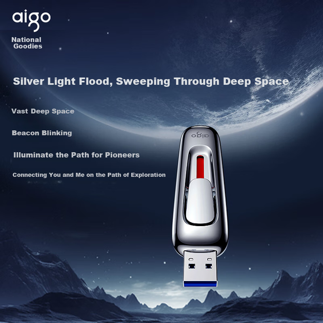 Твердотільний флеш-накопичувач Aigo 512GB USB 3.2 високошвидкісний Z398Pro, сріблястий, швидкість читання 1070 МБ/с - зображення 5