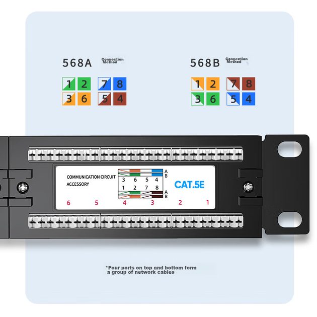 Патч-панель Biaze 19" 1U 24 порти Cat 5e UTP у зборі з організатором кабелю Чорна - зображення 8