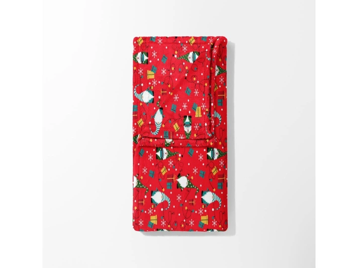 Плед двуспальный Biltex новогодний Party gnomes 180х200 - изображение 6
