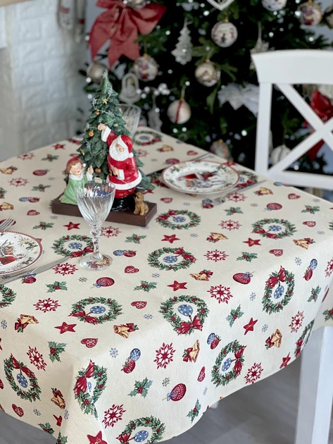 Скатерть гобеленовая MERRY 137х280 см Новогодняя Ассорти - Фото 5 Скатерть гобеленовая MERRY 137х280 см Новогодняя Ассорти - изображение 5