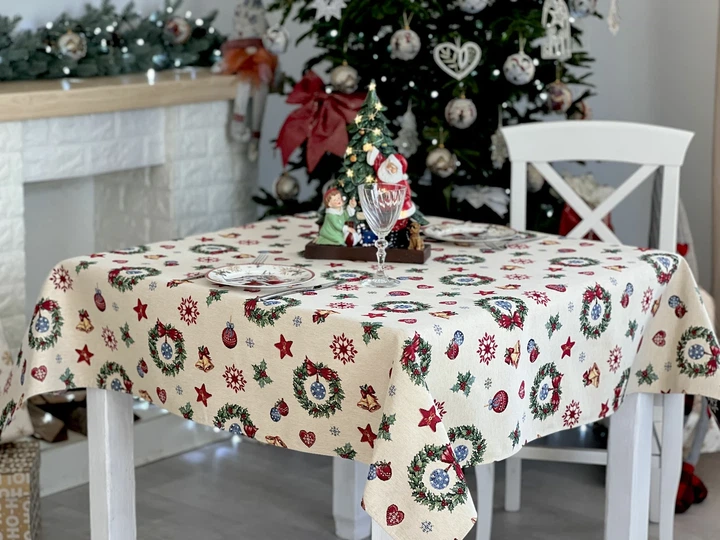 Скатерть гобеленовая MERRY 137х280 см Новогодняя Ассорти - Фото 8 Скатерть гобеленовая MERRY 137х280 см Новогодняя Ассорти - изображение 8