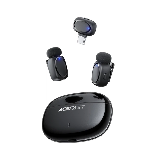 Беспроводной петличный микрофон ACEFAST R2 dual-mic (Type-C) для телефона и планшета, двойной - Фото 2 Беспроводной петличный микрофон ACEFAST R2 dual-mic (Type-C) для телефона и планшета, двойной - изображение 2