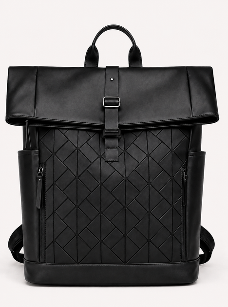 Рюкзак чоловічий міський ролтоп жіночий rolltop стильний молодіжний водонепроникний підлітковий рюкзак для студентів ноутбука подорожей повсякденний для міста місткий універсальний Чорний 73665 - Фото 1 Рюкзак чоловічий міський ролтоп жіночий rolltop стильний молодіжний водонепроникний підлітковий рюкзак для студентів ноутбука подорожей повсякденний для міста місткий універсальний Чорний 73665 - зображення 1