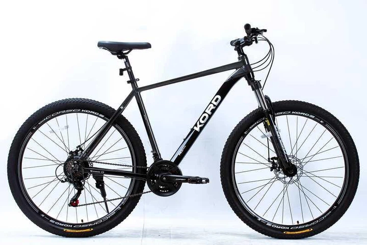 Спортивный велосипед Corso Kord 29" KD-29570 алюминиевая рама 21", кассета Shimano 21 скорость, полностью алюминиевая комплектация, дисковые тормоза, защита переключателя, подножка, собран на 75% - изображение 3