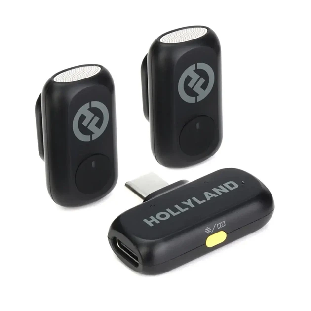 Двойной беспроводной микрофон Hollyland Lark A1 Mini Duo USB-C (2TX+1RX) до 200 м для смартфонов, видеосъемки, блогов, стримов - изображение 2