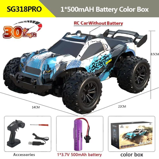 Радиоуправляемая машинка ZLL SG318 PRO 1:20 4WD монстр трак внедорожник на пульте скоростная RC машинка до 20 км/ч 2 АКБ - Фото 9 Радиоуправляемая машинка ZLL SG318 PRO 1:20 4WD монстр трак внедорожник на пульте скоростная RC машинка до 20 км/ч 2 АКБ - изображение 9