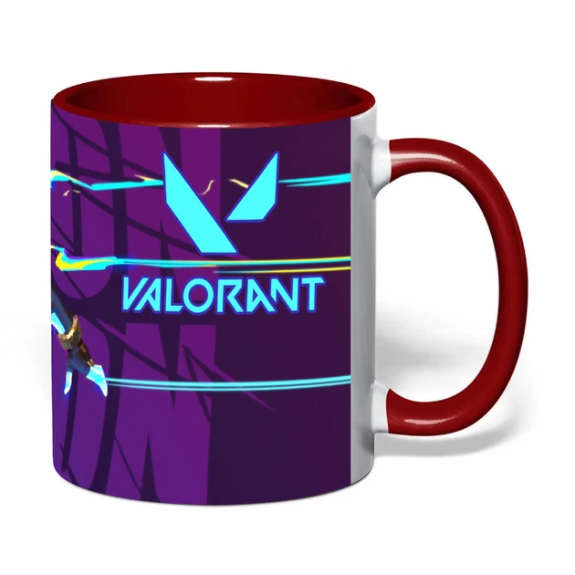 Чашка з друком "Valorant/Валорант" №1 (колір бордовий) (46147) - Фото 2 Чашка з друком "Valorant/Валорант" №1 (колір бордовий) (46147) - зображення 2