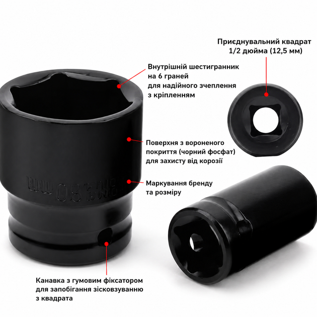 Набор ударных шестигранных торцевых головок Esonstyle 1/2″, 31 предмет, с трещоткой, в кейсе - Фото 4 Набор ударных шестигранных торцевых головок Esonstyle 1/2″, 31 предмет, с трещоткой, в кейсе - изображение 4