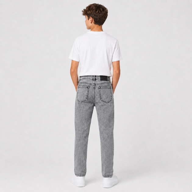 Джинсы BaSanJiu подростковые мом свободного кроя, Серый 164 - Фото 2 Джинсы BaSanJiu подростковые мом свободного кроя, Серый 164 - изображение 2