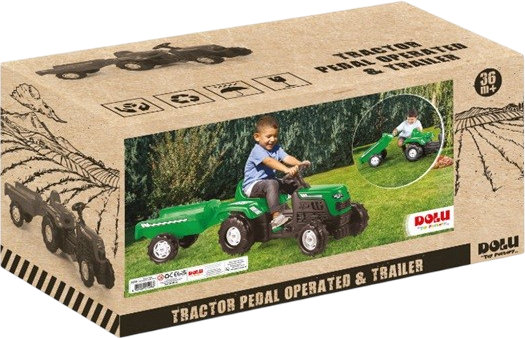 Traktor na pedały DOLU z przyczepą Zielony 8246 (8690089082466) - obraz 2