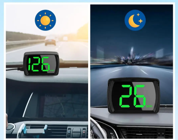 Автомобильный HUD GPS спидометр проекция скорости на лобовое стекло зеленые цифры - Фото 2 Автомобильный HUD GPS спидометр проекция скорости на лобовое стекло зеленые цифры - изображение 2