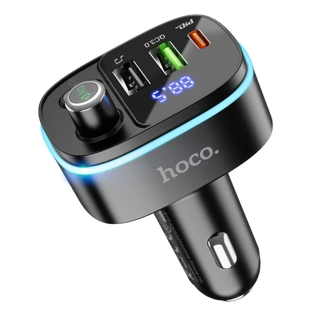 Трансмиттер автомобильный Hoco E62 Bluetooth 2 x USB A + USB C QC3.0 PD 20W Black (6931474756299) - Фото 1 Трансмиттер автомобильный Hoco E62 Bluetooth 2 x USB A + USB C QC3.0 PD 20W Black (6931474756299) - изображение 1