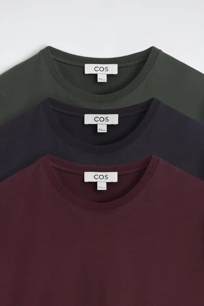 Футболки набір COS 3-pack cotton crew-neck t-shirts 1294699004 S Різнобарвний - изображение 6