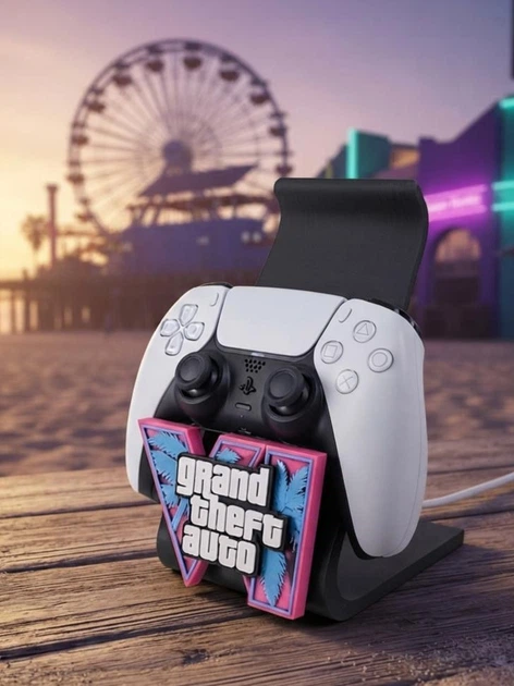 Универсальный держатель для геймпадов Xbox / PlayStation / Nintendo в стиле GTA 6 - Фото 1 Универсальный держатель для геймпадов Xbox / PlayStation / Nintendo в стиле GTA 6 - изображение 1