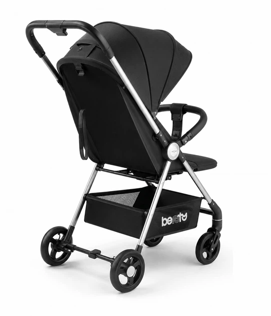 Дитяча універсальна коляска BERUTY LUX black/silver / Преміальна коляска з люлькою та прогулянковим блоком - зображення 3