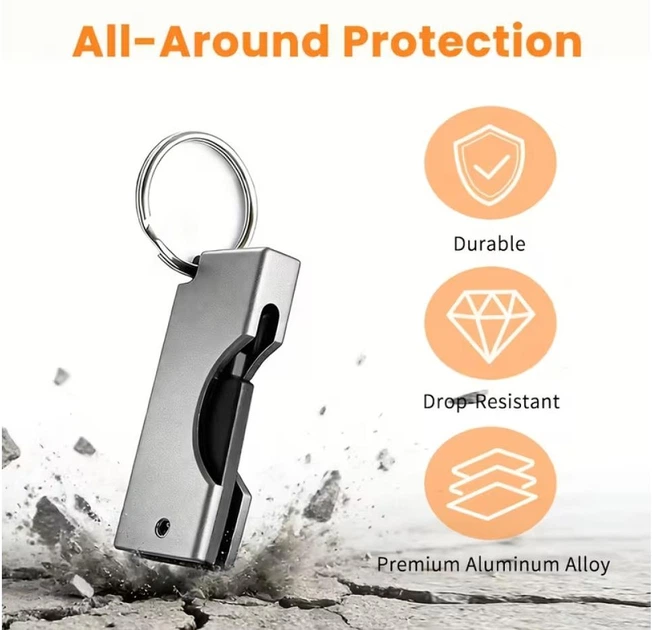 Чехол для YubiKey 5/5C NFC и Security Key с брелоком, алюминиевый, серебряный - Фото 6 Чехол для YubiKey 5/5C NFC и Security Key с брелоком, алюминиевый, серебряный - изображение 6