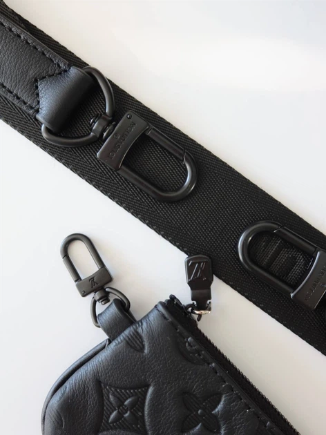 Сумка чоловіча месенджер Louis Vuitton Trio Messenger чорна (155) - изображение 5