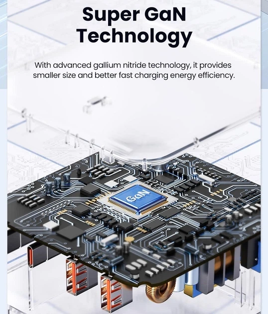 Быстрая зарядка Toocki GaN 67W на 4 порта 2 USB-C + 2 USB-A, QC 4.0, PD 3.0 Сетевое Зарядное устройство для ноутбука телефона - изображение 7