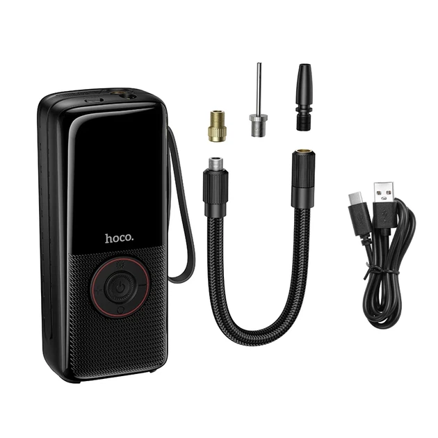 Автомобильный насос HOCO ZP18 портативный аккумуляторный 4000 mAh черный - изображение 7