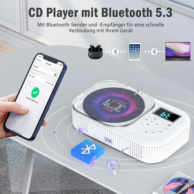 Портативный CD плеер с Bluetooth 5.3 и FM радио - Фото 4 Портативный CD плеер с Bluetooth 5.3 и FM радио - изображение 4