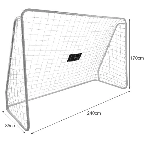 Футбольные ворота Trizand разборные для мини футбола 240x170x85 см со стальной конструкцией 32 мм и прицельным ковриком с мишенями для тренировки точности ударов во дворе на даче с сеткой и системой крепления для стабильности на грунте - изображение 9