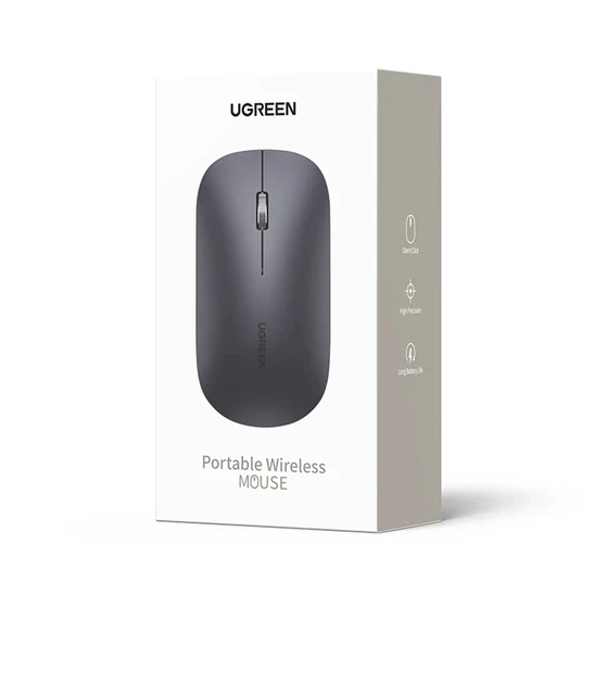 Мышь беспроводная UGREEN MU001 Bluetooth 4000 dpi пластиковая зелёная - Фото 2 Мышь беспроводная UGREEN MU001 Bluetooth 4000 dpi пластиковая зелёная - изображение 2