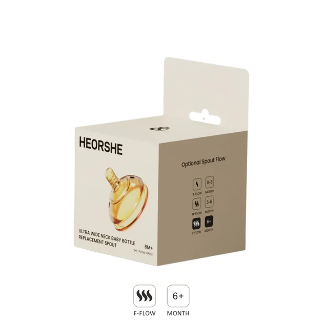 Насадка, соска на бутылочку HEORSHE Ultra Wide Neck 6m+, 2 шт. - Фото 2 Насадка, соска на бутылочку HEORSHE Ultra Wide Neck 6m+, 2 шт. - изображение 2