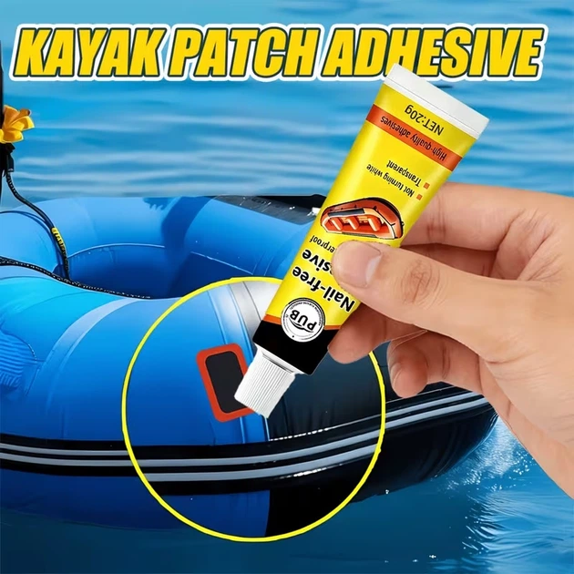 Водостійкий клей для ремонту човнів, матраців та ПВХ-виробів PUB Nail-free Adhesive (20 г) у комплекті з ремонтними патчами (5 шт.) - зображення 10