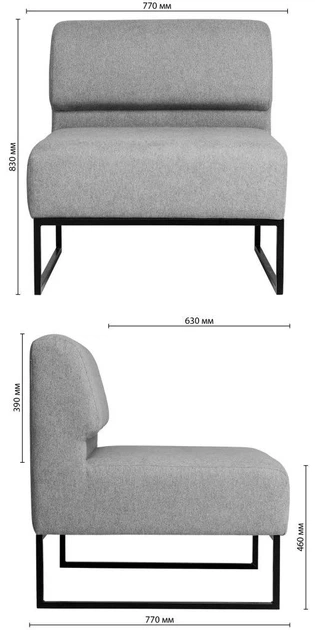 Модульний диван Lounge 77×77×83 см екошкіра Soft Sun - зображення 5