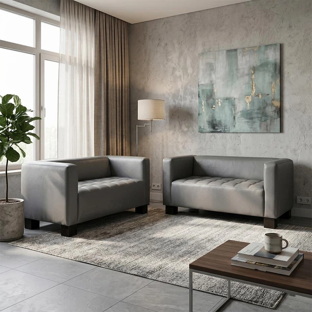 Диван Space 210×76×76 см екошкіра Soft Grey - изображение 5