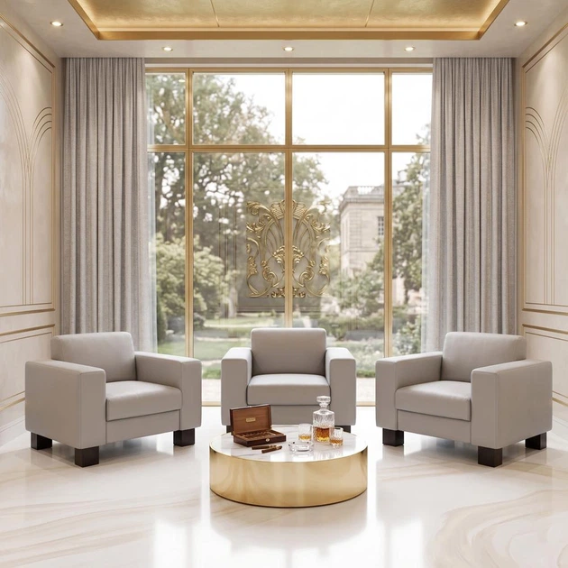 Диван Bruno 100×83×77 см екошкіра Greige - зображення 6