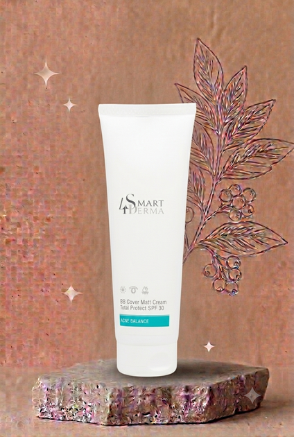Матуючий ВВ крем SPF 30 230 мл Smart4Derma - Фото 1 Матуючий ВВ крем SPF 30 230 мл Smart4Derma - зображення 1