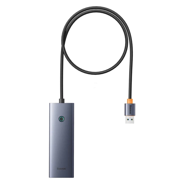 USB-хаб Baseus UltraJoy Series 4xUSB-A 3.0 1xUSB-C 5V 50cm Grey (6932172653217) - зображення 2
