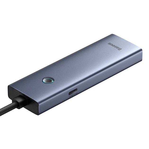 USB-хаб Baseus UltraJoy Series 4xUSB-A 3.0 1xUSB-C 5V 50cm Grey (6932172653217) - зображення 3