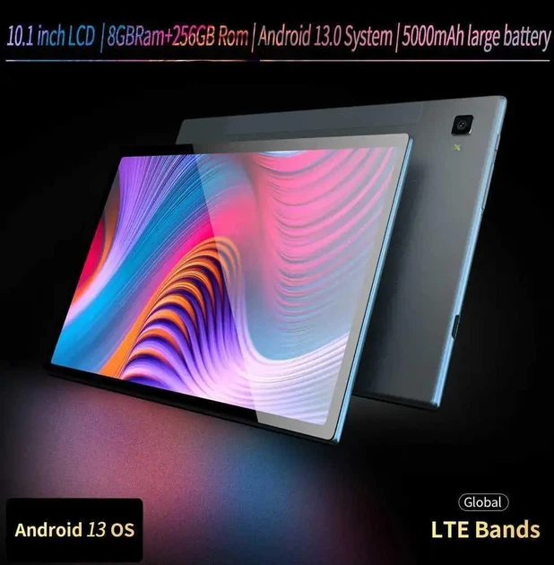 Планшет 10.1' BDF G10 8/256GB, 10.1, 4G LTE, 5000mAh + чехол, стилус, клавиатура, мышь - изображение 2