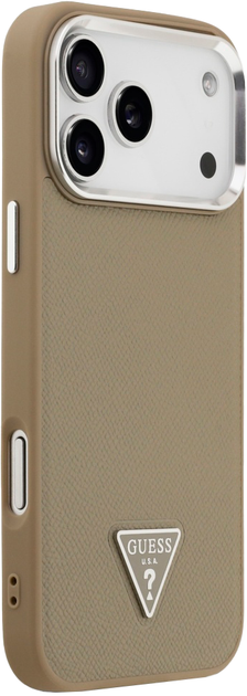 Etui Guess Grained Triangle Logo MagSafe do iPhone 17 Pro Max Brown (3666339490553) - Zdjęcie 4 Etui Guess Grained Triangle Logo MagSafe do iPhone 17 Pro Max Brown (3666339490553) - obraz 4