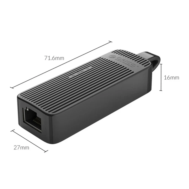 Adapter sieciowy Orico UTK‑U3 USB‑A 3.0 to RJ45 Gigabit Ethernet Black (6942227181053) - obraz 5