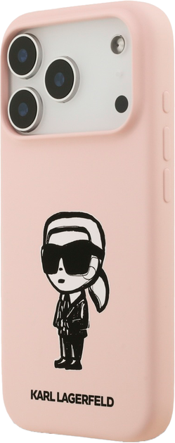 Etui Karl Lagerfeld Silicone Karl Sketch & Logo MagSafe do Apple iPhone 17 Pro Pink (3666339498436) - Zdjęcie 2 Etui Karl Lagerfeld Silicone Karl Sketch & Logo MagSafe do Apple iPhone 17 Pro Pink (3666339498436) - obraz 2